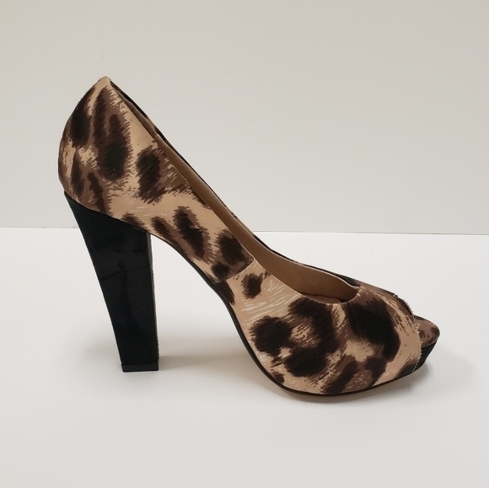 ROBERTO VIANNI Foxy Satin Leopard print hidden Platform high heels NWOT SZ 36 - Picture 8 of 12